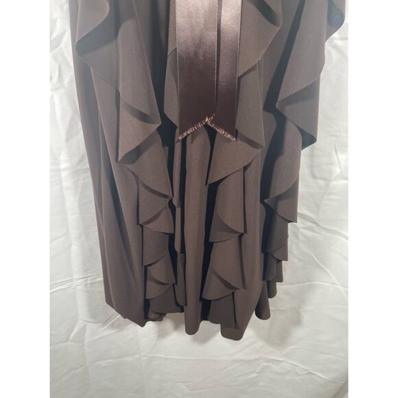 Betsy & Adam Women Size 8 Party Brown Dress Cocktail Flattering Evening Layered - Picture 5 of 10